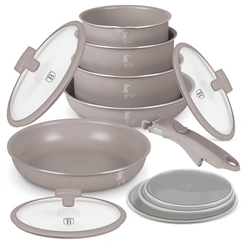 Taupe Berlinger Haus - Juego de utensilios de cocina de 12 piezas