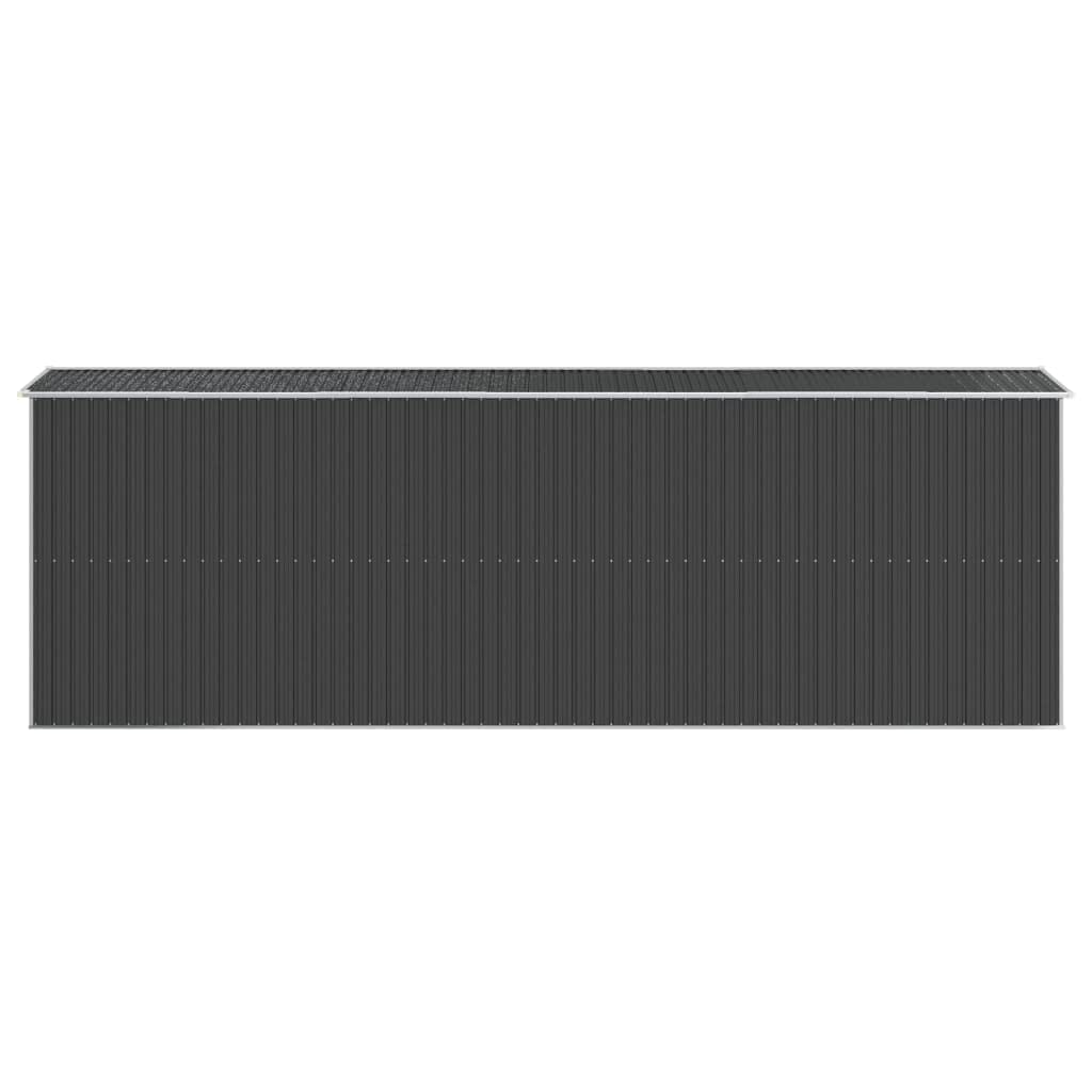 Abri de rangement d'extérieur en acier galvanisé anthracite, 192 x 606 x 223 cm, organiseur d'outils de jardin résistant à la rouille pour accessoires de piscine et équipement de pelouse