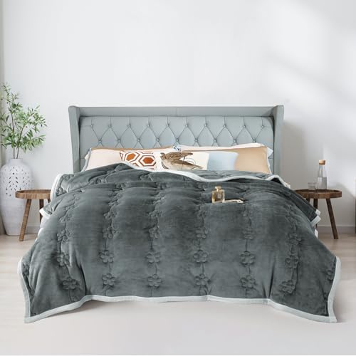ShowyLive Kuscheldecke Flauschig Decke Sofadecke Fleecedecke Flanell Couchdecke Für Bett Sofa Schlafzimmer Büro- Dicke & Warm Wohndecke für Couch Sofaüberwurf (Grey, 150x200CM)