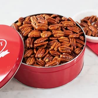 1 lb Glazed Pecan Tin | River Street Sweets