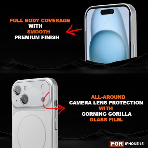 Image of SHINESTAR iPhone 15 Case - Premium Shockproof Protective Cover, Wireless Charging Compatible, Slim & Durable Luxury Back Cover with Camera Protection (Silver)