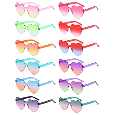 JIANGLAI Heart Shaped Rimless Sunglasses Cover