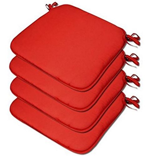 LB Luxury Garden, Dining Chair Foam Cushions Tie On Seat Pads in set of 2,4,6 or 8 (RED, PACK OF 2) — image 1