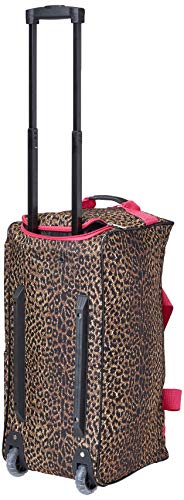 Rockland Rolling Duffel Bag, Pink Leopard, 22-Inch