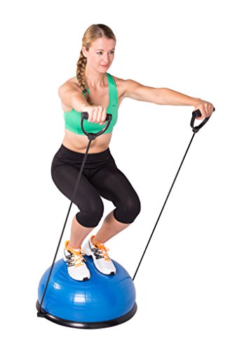 Balance Ball Sportplus Halbkugel mit Trainingsbändern für Fitness