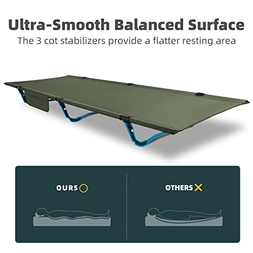 Extremus Mission Mountain Camping Cot, Ultra-Lightweight Sleeping Cot For Adults, 60-Second Easy Set-Up, Supports 310Lbs, Folding Cot For Camping, Backpacking, Outdoors And Home(Oxford Green) #TOP3