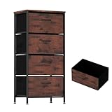 Tiroirs pliables en tissu : cette commode en tissu dispose de 4 tiroirs en panneaux MDF et en tissu, qui peuvent être pliés pour économiser de l'espace si nécessaire. Les butées arrière empêchent les chutes et les poignées facilitent l'ouverture et la fermeture.