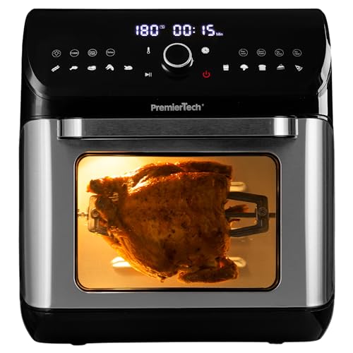 PremierTech Friggitrice Ad Aria Senza Olio, da 12 Litri, Extra Large, 10 Programmi, Display...