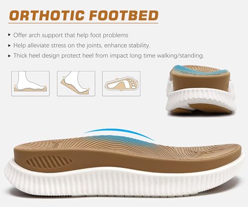 Image of KuaiLu Womens Orthotic Flip Flops with Arch Support Cushion Recovery Sandal | Slip On Yoga Mat Walking Plantar Fasciitis Thong Sandles,Comfortable Summer Ladies Trendy Beach Pool Outdoor Sandalias