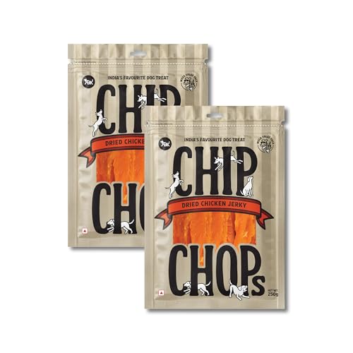 Image of Chip Chops Sun Dried Chicken Jerky Dog Treats, High Protein Training Snacks, Healthy & Easily Digestible Dog Suitable for All Dog Breed 250g - Pack of 2