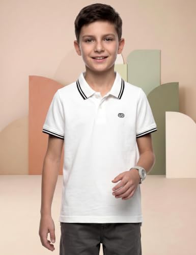 Image of Amazon Brand - Symbol Boys Cotton Rich Solid Polo Tshirt | Collar Tshirts | Half Sleeves | Plain-Regular Fit