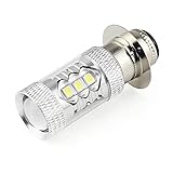 H6 PX15D 80W 6500K 16SMD White DC12V LED Motorcycle Headlight Fog Light Driving Bulb Lamp for Motorcycle Bicycle Bike