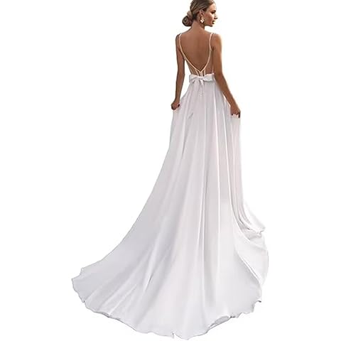 SRUHKO V-Neck Satin Wedding Dress Cover