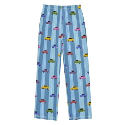 Pajama Pants Striped Background Car Long Sleep Pants Lounge Bottoms