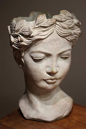 EXNER XXL-Pflanzbüste Valo, Höhe 35,5 cm, B 22 cm, 7,5 kg Gewicht, Frauenbüste, Frauenfigur z. Bepflanzen