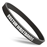 Customizable Wristbands - Wristband Bros Ultra Thin 1/4' Silicone Rubber Bracelets - Perfect for...