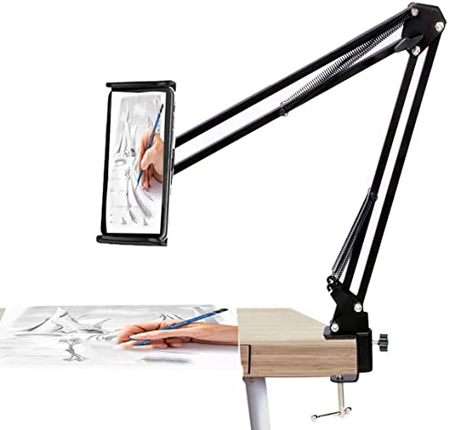 XORDUX Overhead Tripod Mobile Stand for Table Bed | Video Stand Phone Holder | Aluminum gooseneck Phone Flexible Holder Strong Long arm for Streaming,Overhead Video,Bed, Office, YouTube, Sketching