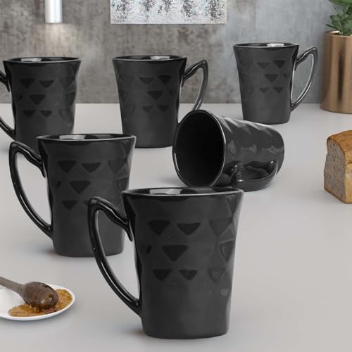 The Earth Store Conical Black Diamond Coffee Mug 350 ML Capacity, Microwave & Dishwasher Safe, Coffee Mug for Diwali Gift | Ideal for Coffee, Tea, and More Mugs | Diwali Gifts Item | Set of 6 (B0CRZ314SY) Amazon Price History, Amazon Price Tracker