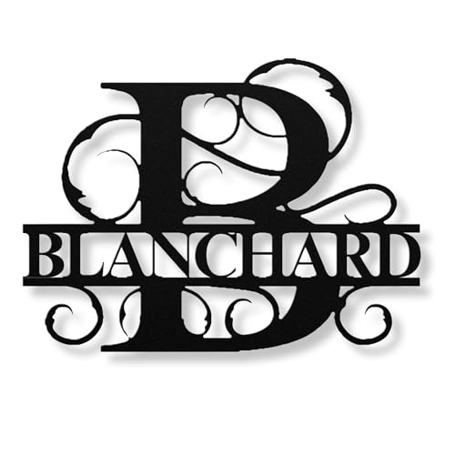 Metal Split Letter Monogram Sign - Personalized Metal Décor -