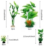 Fish Tank Decor Aquarium Plants, 20 Stück Grün Aquariumpflanzen, Aquarium Pflanzen Dekoration Künstliche Pflanzen, Aquarium Zubehoer Grün Kunstpflanzen – Bild 2