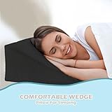 BUY ALL HERE Large Triangle Adult Wedge Pillow for Sleeping Post Surgery Bed Rest Reflux, and Reduced Tossing and Turning, Wedge Pillow for Leg & Knee, 51 X 46 X 28 CM (Black) - Image 4