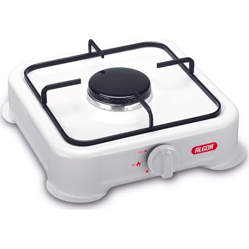 ALGON | Hornillo de Gas 1 Fuego con Tapa – Hornillo Gas Cocina Portátil para Camping, Emergencias y Hogar