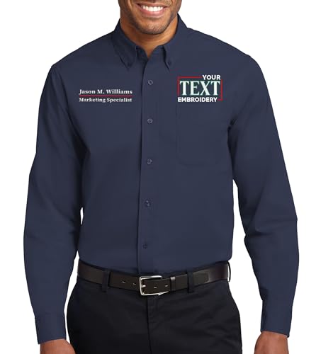 Custom Long Sleeve Embroidered Shirts for Men
