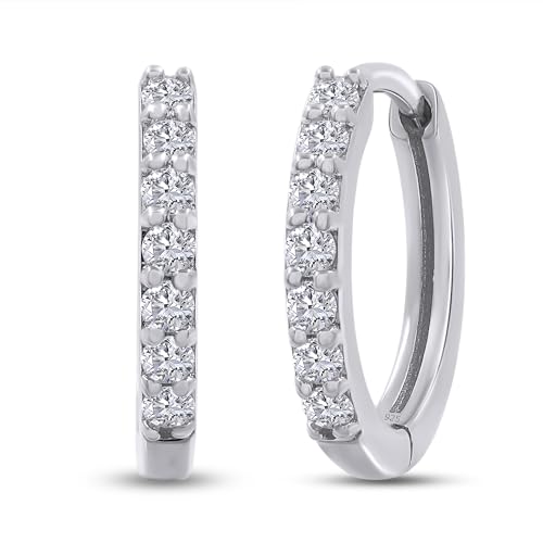 1/4 Carat (ctw) Round Cut Lab Grown Diamond Hoop Earrings For Women In 14k Gold Over 925 Sterling Silver Jewelry Gifts For Her (0.25 Cttw)