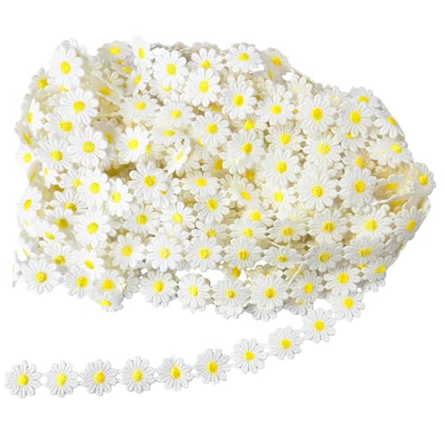 Decoración De Margaritas Pequeñas De 15 Yardas, Encaje Bordado De Margaritas, Accesorios Para Manualidades Diy, Tela De Costura, Decoración De Apliques, Decoración De Regalos