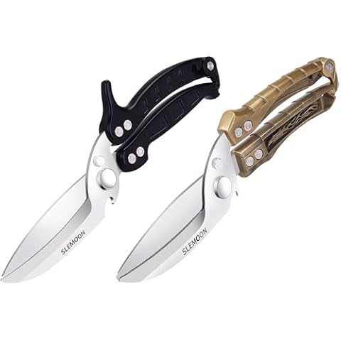 SLEMOON Kitchen Shears Heavy Duty Poultry Shears for Bone,Chicken,Turkey,Meat,Fish and Pizza Cutting Board Kitchen Scissors All Purpose for Food Ideal for Chef and Home Cooking,Dishwasher Safe Cover