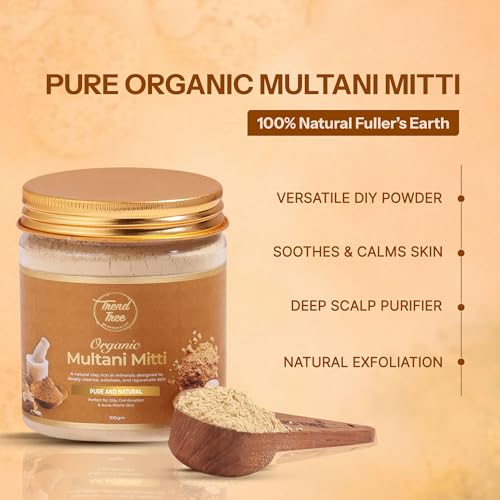 Image of TrendTree Multani Mitti Beauty Clay | 100% Pure Fuller's Earth for Face, Hair & Scalp Purification Rituals | 100g