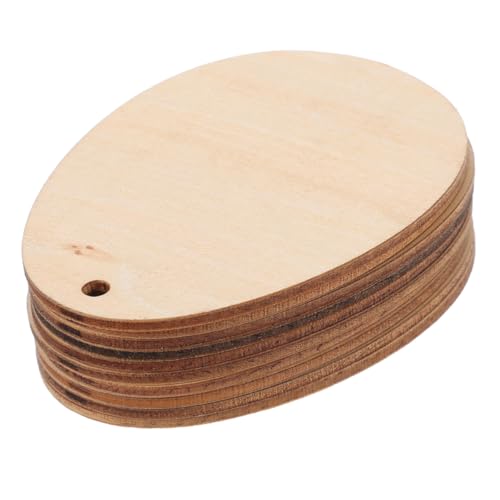 CIMAXIC Valentine's Day Idea: 50pcs Egg Shape Wood Slices Unfinished Wooden Craft Decor DIY Decor Elements