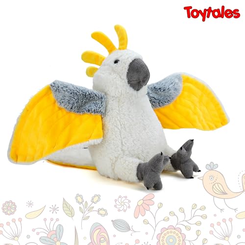 Image of TOYTALES Cockatoo Plush Bird Stuffed Animal Toy | Soft Parrot Plush for Kids & Baby | Cute Animal Soft Toy Gift for Bird Lovers, Children & Nursery Decor | 25CM