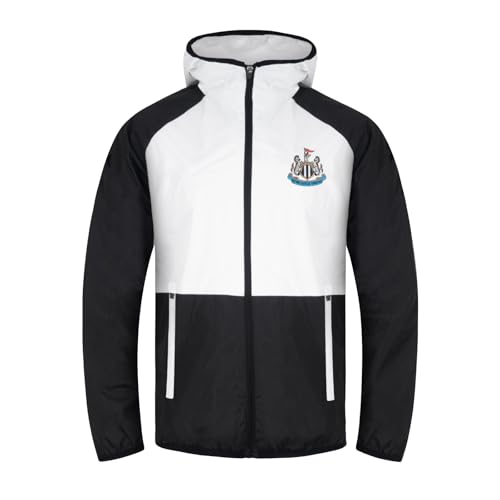 Newcastle United Official Gift Boys Shower Jacket Windbreaker Black White 10-11 Years