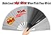 OMyTea Large Rave Clack Fan for Line Dancing - Boots on The Ground Folding Hand Fan - Foldable Chinese Tai Chi Kung Fu Fan - for EDM, Music Festival, Hot Flashes, Party, Decoration (Black)