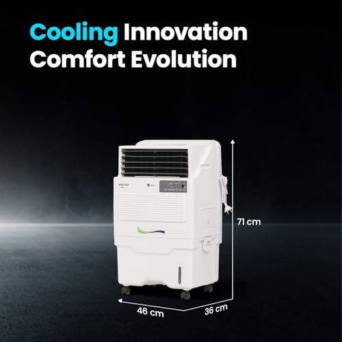 Image of Voltas Windsor 35T Room Air Cooler for Home, with Swing Control (34 Litre Tank Capacity, Water Level Indicator, Honeycomb Cooling Media, Electronic Touch Panel, White)
