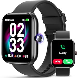 Smart Watch for Android iOS Phones Compatible, 1.91’’ HD Display Smartwatch for Women Men Built-in Alexa(Answer/Make Calls), Fitness&Sleep Tracker, Heart Rate Monitor, 115+ Activity Mode, Black