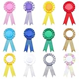 craspire 12 Farben Brosche Gewinner Leere Auszeichnungsband Anstecknadel 1. Platz Pin Siegesbänder Rosette Hauptpreis für DIY Klassenzimmer Feier Party Zubehör Wettbewerb Sportveranstaltung