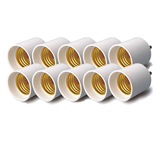 Superdream Gu24 To E26 / E27 Adapters - Converts Your Pin Base Fixture (Gu24) To Standard Screw-In Bulb Socket (E26/E27) （10-Pack） #TOP11