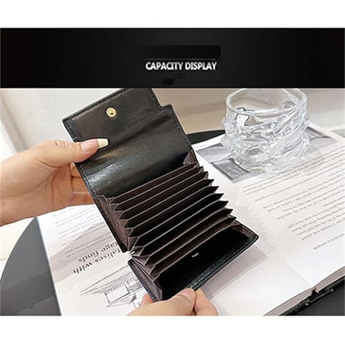 Minimalist PU leather card holder,Women's accordion card holder, coin purse, small and with multiple card slots. (Orange)3