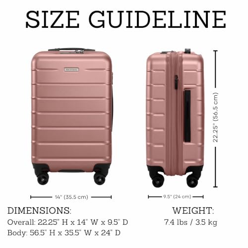 Image of Ricardo Beverly Hills Cambria Hardside Luggage | Stylish Suitcase with Wheels for Effortless Travel, Expandable and Secure TSA-Locked Packing, 20-inch Carry-On, 22x14x9, Rose Champagne