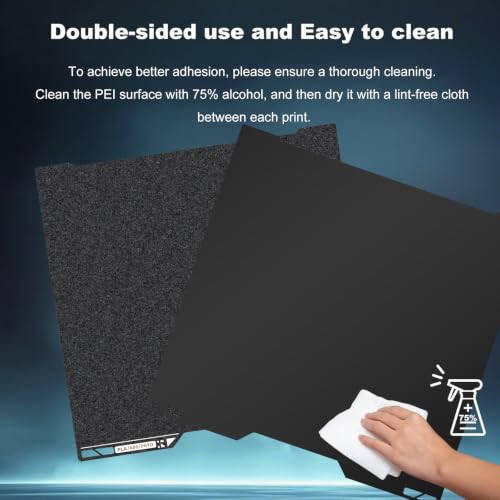 Image of 355x346mm Build Plate Double Sided Sheet Textured PEI + Smooth PEI Flexible Removable Spring Steel Heated Printing Bed Platform for Bambu Lab H2D /H2S Laser 3D Printer