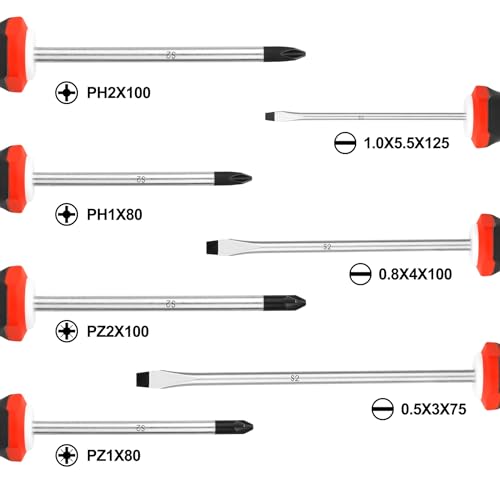 Image of HAUTMEC 7PCS Pro Magnetic Screwdriver Set With Forged S2 Shanks, Magnetic Tips Screw Driver Set and Tri-Material Cushion Grip for Automotive Repair and Site Renovation