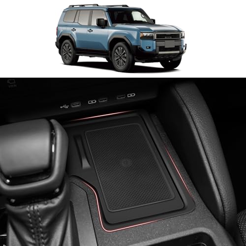 VLSDJ Wireless Charging pad is Suitable for 2024 2025 2026 Toyota Land Cruiser 250 Prado LC250 Silicone Wireless Protection pad Shock Absorption Interior Modification Accessories
