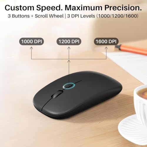 Image of XIKKART Wireless Bluetooth Keyboard & Mouse Combo, Rechargeable Portable Slim Compact Ergonomic Travel Friendly Keyboard Mouse for iPhone iPad Laptop Android Tablet PC, Work from Home & Office Use