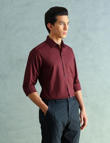Image of Arrow Slim Fit Mens Formal Shirt - 100% Cotton, Breathable & Comfortable, Full Sleeves Shirts for Men