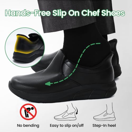 Image of Hands Free Non Slip Work Shoes for Men & Women Waterproof Leather