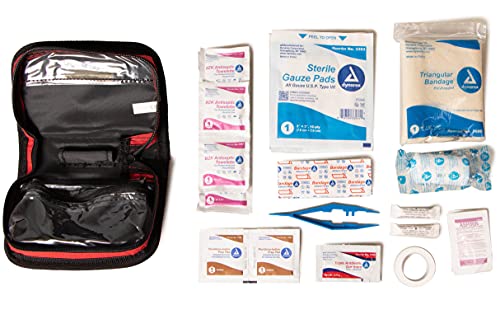 Primacare Kb-7411 45 Piece Personal First Aid Kit, 6"X4"X1", With Emergency Medical Supplies, Pocket Size Essential Travel Bag, Med Kits, Red #TOP6