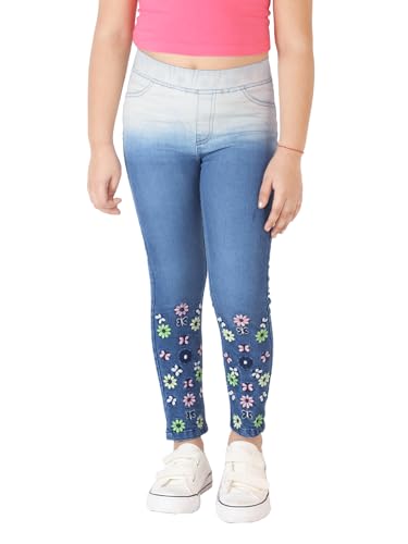 Image of Naughty Ninos Teen Girls Blue Embroidered Cotton Jeans for 14 to 15 Years