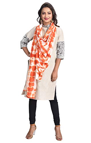 Image of Women's Pure Cotton Traditional Authentic Shibori Tie Dye Dupatta Chunni